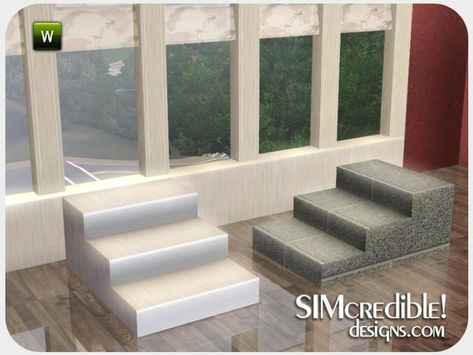 SIMcredible!'s Natural Stone Steps Sims 4 Stepping Stones, Sims 4 Cc Surfaces, Sims 4 Stairs, Front Stairs, Marble Stairs, Stone Blocks, Stone Stairs, Concrete Stairs, Outdoor Stairs