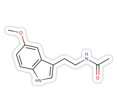 Melatonin - Chemical structure by gurnarok Caffeine Chemical Structure Tattoo, Dopamine Chemical Structure Tattoo, Molecular Structure Tattoo, Chemical Symbol For Serotonin Tattoo, Melatonin Chemical Structure, Chemical Structure, Raw Leather, Tatting, Tattoos