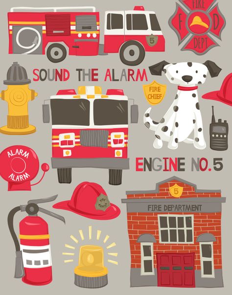 j432 Fire Truck Fire Truck Drawing, Fire Engine Cake, Future Firefighter, Fun Happy Birthday, Truck Illustration, Xmas Drawing, Fire Truck Party, Fireman Sam, Firetruck Birthday