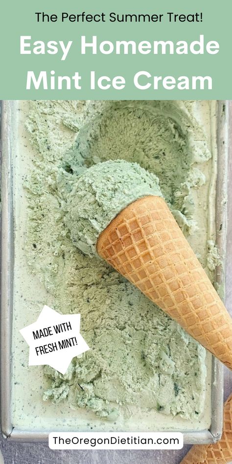 Coconut Cream Ice Cream Recipe, Homemade Mint Ice Cream, Homemade Mints, Fresh Mint Ice Cream, Designer Desserts, Meal Planing, Coconut Ice Cream Recipes, Healthy Summer Desserts, Making Homemade Ice Cream