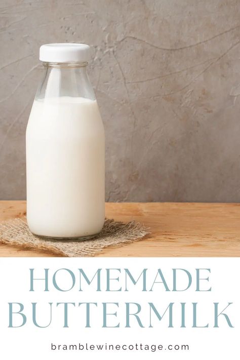 Easy Homemade Cultured Buttermilk - Bramble Wine Cottage Cheese Jokes, Make Your Own Buttermilk, Fresh Butter, Cultured Buttermilk, How To Make Buttermilk, Making Butter, Homemade Buttermilk, Homemade Ranch Dressing, Pasteurizing Milk