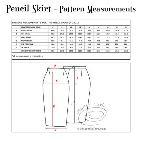 Studio Faro | Sewing Instructions for my Pencil Skirt Sewing Pattern Skirt Size Chart, Pencil Skirt Sewing Pattern, Pencil Skirt Pattern, Skirt Sewing Pattern, Pattern Weights, Skirt Measurements, Skirt Sewing, Sewing Instructions, Sewing Space