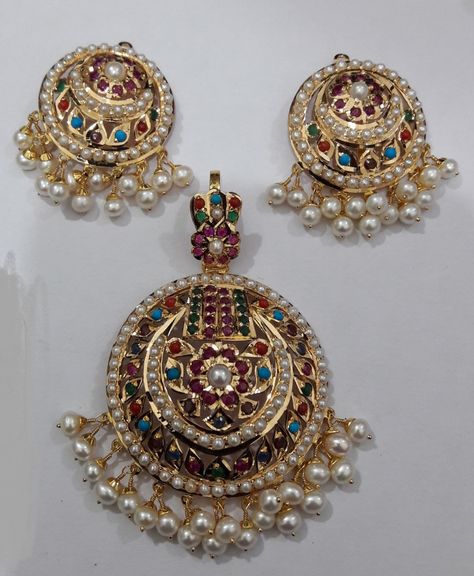 Navratan Pendant Set, Navratan Pendant, Jadau Pendant Set, Stone Mobile, Rani Har, Jadau Pendant, Jadau Jwellery, Desi Jewelry, Jadau Jewellery