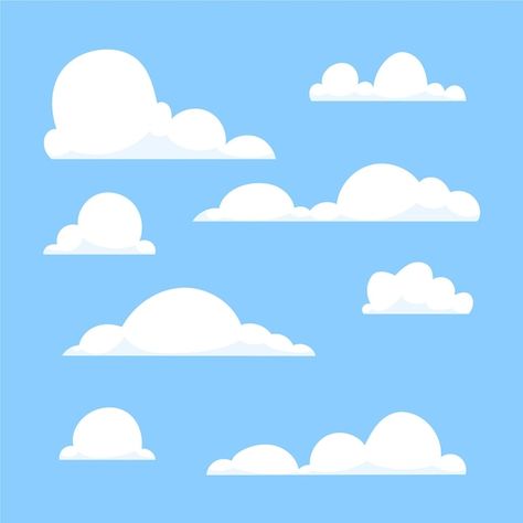 Free Vector | Clouds collection Cloud Vector Illustration, Cloud Art For Kids, Cloud Illustration Design, Community Stickers, Cloud Pattern Design, Cloud Cartoon, Cloud Poster, Cloud Graphic, Cloud Template