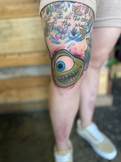 Kneecap Tattoo, Chattanooga Tennessee, Monsters Inc, Tennessee, Tattoos, Monsters Inc.