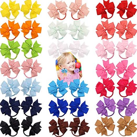 Pop Hair, Pigtail Hair Bows, Bow Ponytail, Pigtail Hairstyles, Boutique Hair Bows, Ribbon Hair Bows, Elastic Hair Ties