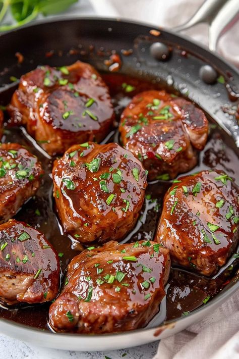 Pork Medallions Recipe Pork Tenderloin Medallions Skillet, Pork Madellions, Pork Madellions Recipes, Pork Medallion Recipes Easy, Pork Tenderloin Medallion Recipes, Bacon Wrapped Pork Medallions, Pork Medallion Recipes, Pork Tenderloin Medallions, Crockpot Pork Tenderloin