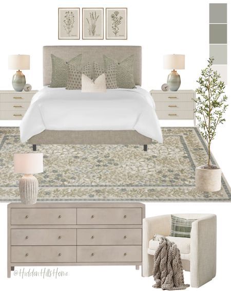 Sage Green Master Bedrooms Decor, Neutral Color Bedroom, Decor Mood Board, Neutral Bedroom Ideas, Neutral Bedroom Furniture, Sage Bedroom, Bedroom Decor Dark, Neutral Bedroom Decor, Sage Green Bedroom