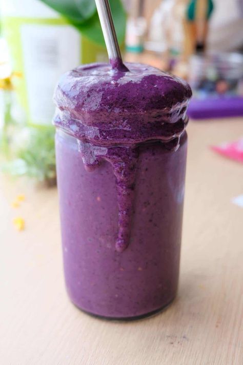 A deep purple smoothie with antioxidant-rich blueberries and blackberries. Bananas give it extra sweetness as well as a healthy dose of potassium. This is a great healthy smoothie that’s also lower in calories. The post Purple, Blackberry Blueberry Smoothie appeared first on Instant Veg. Purple Smoothie, Blueberry Smoothie Bowl, Banana Baby Food, Blackberry Smoothie, Kiwi Smoothie, Blueberry Smoothie, Purple Food, Blueberry Juice, Blueberries Smoothie