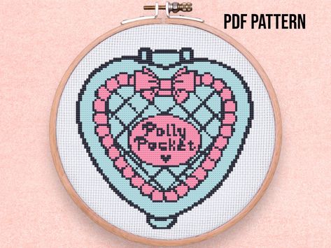 Polly Pocket Cross Stitch, Pocket Cross, Stitches Pattern, Cross Stitch Thread, Pattern Modern, Cross Stitch Fabric, Polly Pocket, Crafts For Girls, Modern Cross