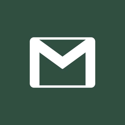 Dark Green Gmail Icon, Dark Sage Green App Icons, Forest Green App Icons, Forest Green Icons, Dark Green Icons, App Icons Dark, Gmail Icon, Green Ios, App Ikon