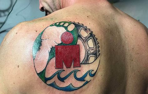 22 More Awesome IRONMAN Triathlon Tattoos Ironman Triathlon Tattoo Men, Triathlon Tattoo Men, Ironman Motivation, Ironman Triathlon Tattoo, Ironman Tattoo, Triathlon Tattoo, Iron Man Tattoo, Ironman World Championship, Man Tattoo