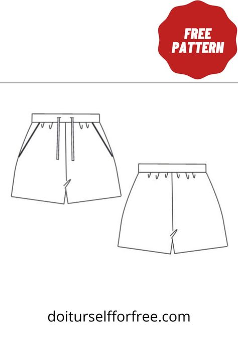 Free Shorts Sewing Pattern Women, Free Sewing Patterns For Women, Activewear Pattern, Shorts Sewing Pattern, Knitted Shorts, Shorts Sewing, Home Ware, Colorful Hairstyles, Free Pdf Sewing Patterns