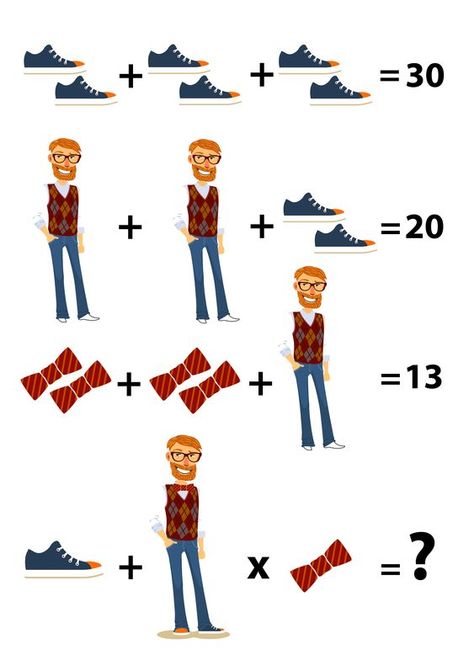 Man Shoe Bow Puzzle | Answer - Forward Junction Puzzles Math Puzzles Brain Teasers, Brain Teasers Pictures, Puzzle Games Brain Teasers, Math Riddles Brain Teasers, Brain Math, Reto Mental, Logic Math, Math Logic Puzzles, Math Quizzes