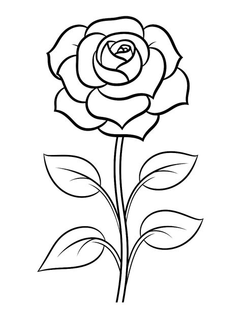 Flower Coloring Pages Free Printable, Realistic Rose Drawing, Hur Man Ritar Blommor, Printable Flower Coloring Pages, Rose Coloring Pages, Easy Flower Drawings, Drawing Hands, Dragon Coloring Page, Detailed Coloring Pages