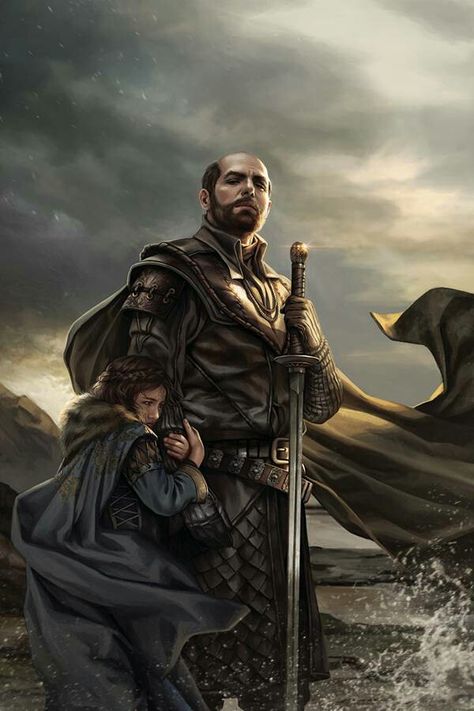 Stannis and Shireen by Magali Villeneuve Jon Snow Art, Magali Villeneuve, Stannis Baratheon, Eddard Stark, A Clash Of Kings, Game Of Thrones Books, George Rr Martin, Fire Book, Asoiaf Art