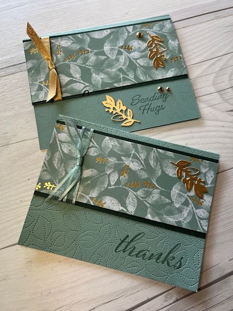 Ever Eden Dsp Cards, New Card Ideas 2023, Stampin Up Ever Eden Dsp Cards, Stampin Up Earthen Elegance Dsp, Ever Eden Dsp, Stampin Up Ever Eden, Ever Eden Stampin Up Cards, Fall Leaf Cards Handmade, Stampin Up Ever Eden Dsp