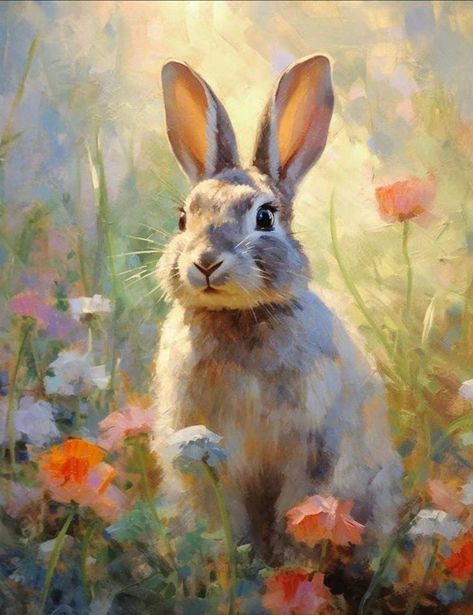 Painting Bunny, Easter Paintings, Rabbit Pictures, Bunny Painting, Rabbit Illustration, Rabbit Painting, Rabbit Art, Easter Art, Bunny Art