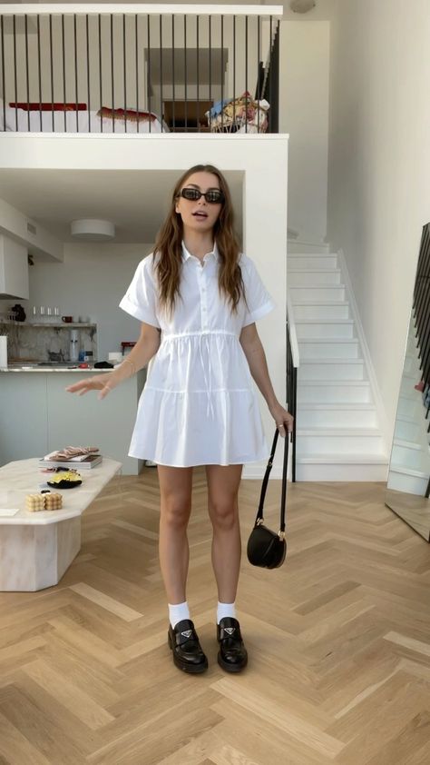 allegrashaw on Instagram: sunday antique mkt ootd Summer Loafers Outfit, Loafers And Dress Outfit, Heeled Loafers Outfit, Dress With Loafers, Allegra Shaw, Loafer Outfits, Prada Loafers, Loafers Outfit, Sock Outfits