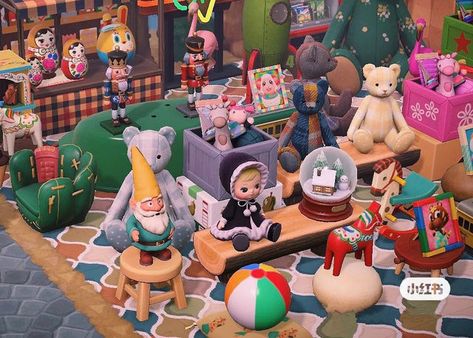 Animal Crossing Toy Shop, Acnh Toy Shop, Acnh Toy Store, Toy Store Design, Acnh Winter, Acnh Christmas, Christmas Core, Acnh Kidcore, Christmas Toy Shop