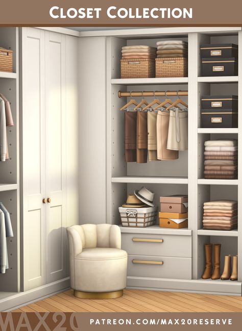 The First Look: Closet Collection | Sims 4 CC Pack | | Patreon Sims 4 Bedroom Cc, The Sims 4 Pack, Mod Furniture, Muebles Sims 4 Cc, Play Sims 4, Sims Packs, Sims 4 Bedroom, Sims 4 Clutter, The Sims 4 Packs