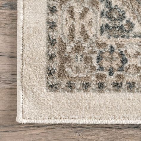 Brooklyn Rug Co Beige Transitional Georgia Floral Geo Border Area Rug - On Sale - Bed Bath & Beyond - 25603008 Egypt Design, Farmhouse Area Rugs, Tile Rug, Laundry Room Rugs, Unique Tile, Traditional Tile, Southwestern Rug, Modern Elements, Vintage Tile