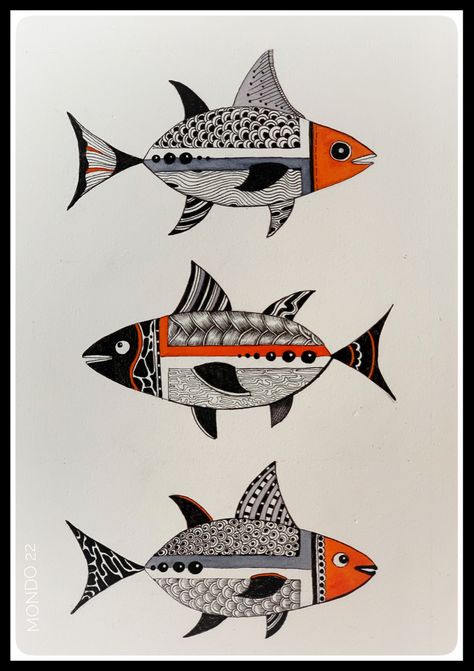 Fish Zentangle Pattern, Zen Tangle Fish, Fish Doodle Art, Fish Design Drawing, Fish Ink Drawing, Fish Illustration Design, Ink Zentangle, Zentangle Fish, Fish Engraving