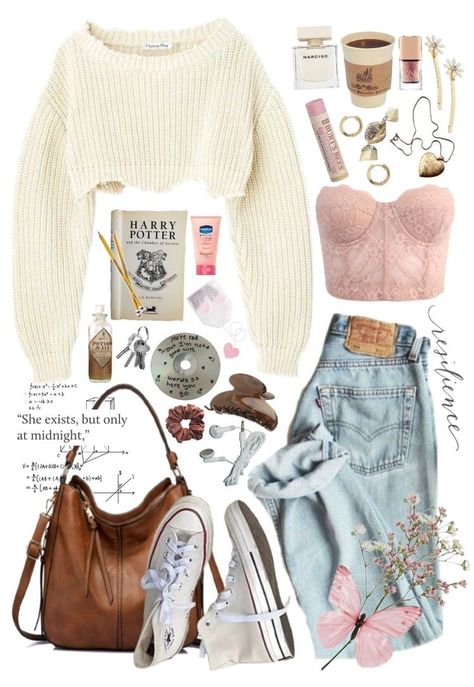 Cottagecore Outfits For Winter, Cute Outfits Soft Aesthetic, Pastel Boho Fashion, Chunky Outfit Ideas, Angelcore Aesthetic Outfits Casual, Cottage Core Mom Outfits, Creative Aesthetic Outfit, Reading Aesthetic Outfits, Cute Date Outfits Plus Size