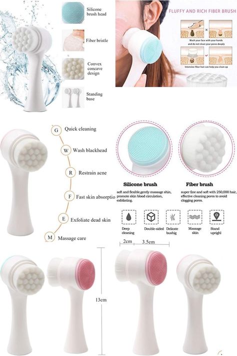 Soft Bristle Facial Brush，Soft Bristle Facial Brush for Deep Pore Cleaning, Makeup Removal Massaging Rejuvenating Delicate and Sensitive Face Skin 2 pcs CA Face Cleaner Tool, Deep Face Cleaning At Home, Glass Skincare, Exfoliating Face Brush, Deep Pore Cleaning, Electric Face Cleansing Brush, Face Cleanser Brush, Face Cleaning Brush, Pore Cleaning