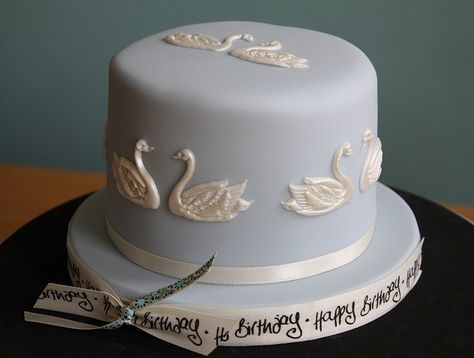 Swan Cake Swan Birthday Cake, Lemon Madeira Cake, Lake Cake, White Colour Scheme, Madeira Cake, Swan Cake, Ballet Birthday Party, Two Swans, Duck Cake