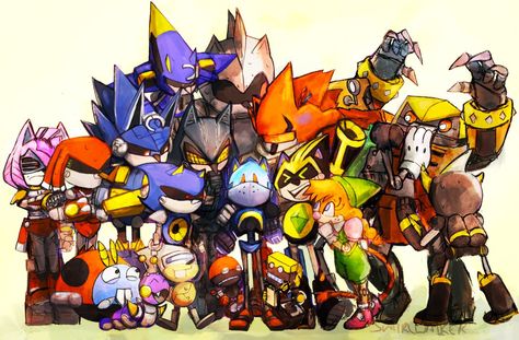 Team Hooligan Sonic, Mecha Sonic Scrapnik Island, Sonic X Metal Sonic, Knuckles Fanart, Metal Knuckles, Mecha Sonic, Sonic Au, Archie Sonic, Impostor Syndrome