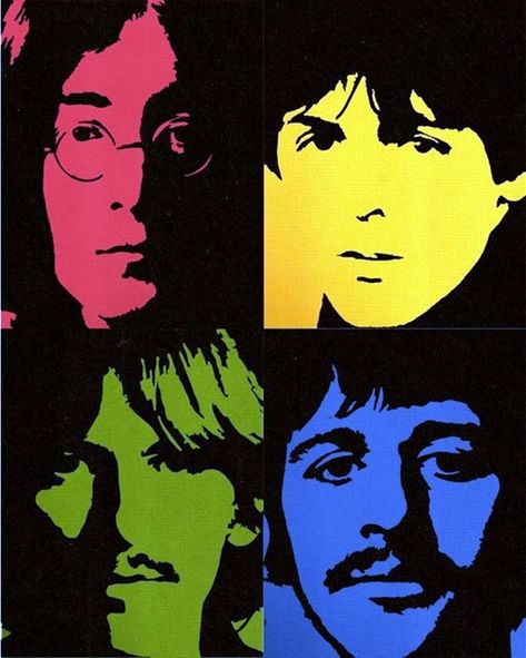 Beatles Silhouette, Beatles Pop Art, Beatles Painting, Beatles Artwork, Beatles Wallpaper, Beatles Cartoon, Fret Work, Beatles Poster, ポップアート ポスター