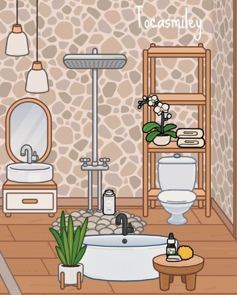 Toca Boca House Idea Bonsai, Toca Boca Bathroom Ideas Small House, Small Bathroom Ideas Toca Boca, Toca Boca Bathroom Ideas Modern Mansion Upstairs, Toca Nova Bathroom Idea, Toca Boca Bonsai House Ideas Bathroom, Kamar Mandi Toca Boca, Toca Boca Guest Room Ideas, Toca Boca Small Bathroom Ideas