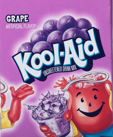 Grape Kool Aid, Kool Aid Flavors, Flavored Drinks, Fruit Punch, Kool Aid, Dietary Fiber, Super Sweet, Mixed Drinks, Pops Cereal Box