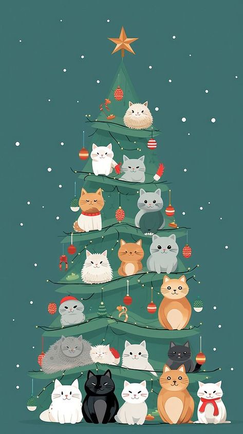 Christmas celebration mammal animal. AI generated Image by rawpixel. | free image by rawpixel.com / Baifern Cute Vintage Christmas Wallpaper, Free Christmas Iphone Wallpaper, Christmas Animal Wallpaper, Cute Wallpapers Winter, Christmas Wallpapers Cute, Christmas Cute Wallpaper, Cute Xmas Wallpaper, Christmas Wallpaper Cat, Wallpaper Noel