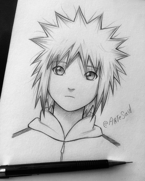 Minato Drawing, Simpsons Drawings, Manga Fanart, Naruto Sketch Drawing, Naruto Sketch, Naruto Drawings, Cool Pencil Drawings, Naruto Uzumaki Art, Anime Canvas Art