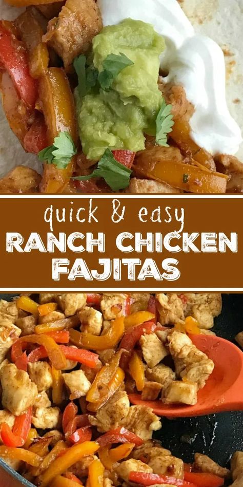 Skillet Ranch Chicken Fajitas | Together as Family Slow Cooker Chicken Fajitas, Recipes Potato, Chicken Ranch, Easy Skillet Meals, Chicken Fajita Recipe, Pan Chicken Fajitas, Seasoned Chicken, One Pan Chicken, Recipes Soup