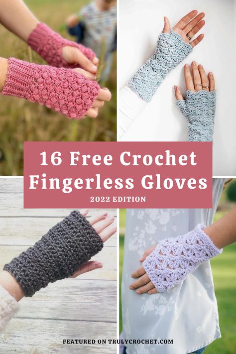 Crochet these beautiful and practical fingerless gloves for Fall or Winter, there are 16 to choose from! Lots of pretty crochet stitches and they are perfect for craft stalls and for gifts. Free Crochet Fingerless Gloves, Crochet Fingerless Gloves Free Pattern, Modern Haken, Alpine Stitch, Crochet Hand Warmers, Crochet Mitts, Pola Topi, Crochet Wrist Warmers, Crochet Mittens Pattern