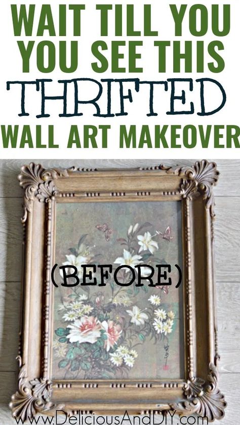 Thrift Store Upcycle Decor, Thrift Store Art, Rental Home Decor, Thrift Store Decor, Thrift Store Crafts, Green Paint Colors, Rental Decorating, White Acrylic Paint, Living Room Diy