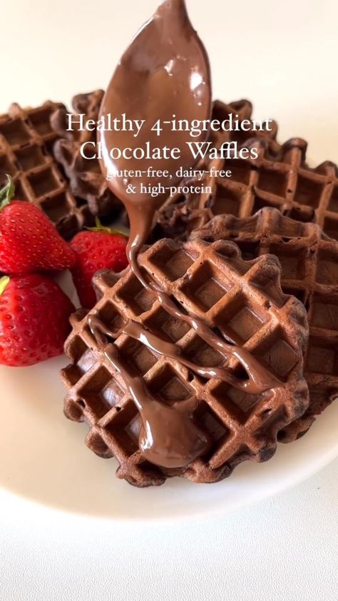 Gluten & Sugar Free Delicious Recipes on Reels | desserttastyrecipes · Original audio Recipes For Desert, Makanan Rendah Kalori, Chocolate Waffles, Resep Diet, Easy Baking Recipes Desserts, Tasty Baking, Sweet Snacks Recipes, Healthy Sweets Recipes, Easy Baking Recipes