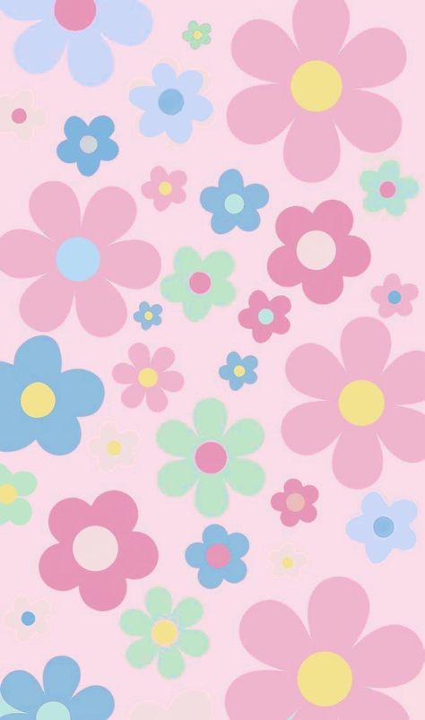 Flowers, blocky, pink, yellow, blue, green, wallpaper Pastel Flowers Wallpaper, Easter Aesthetic Wallpaper, Wallpaper Iphone Spring, Easter Phone Wallpaper, Easter Wallpaper Iphone, Iphone Spring Wallpaper, Wallpaper Easter, Easter Aesthetic, Mickey Mouse Wallpaper Iphone