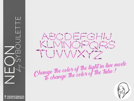 Sims 4 Alphabet Letters Cc, Sims 4 Letters Cc, Sims 4 Neon Lights Cc, Cool Sentences, Cc Letter, Deco Sims, The Alphabet Letters, Sims 4 Piercings, Alphabet Signs