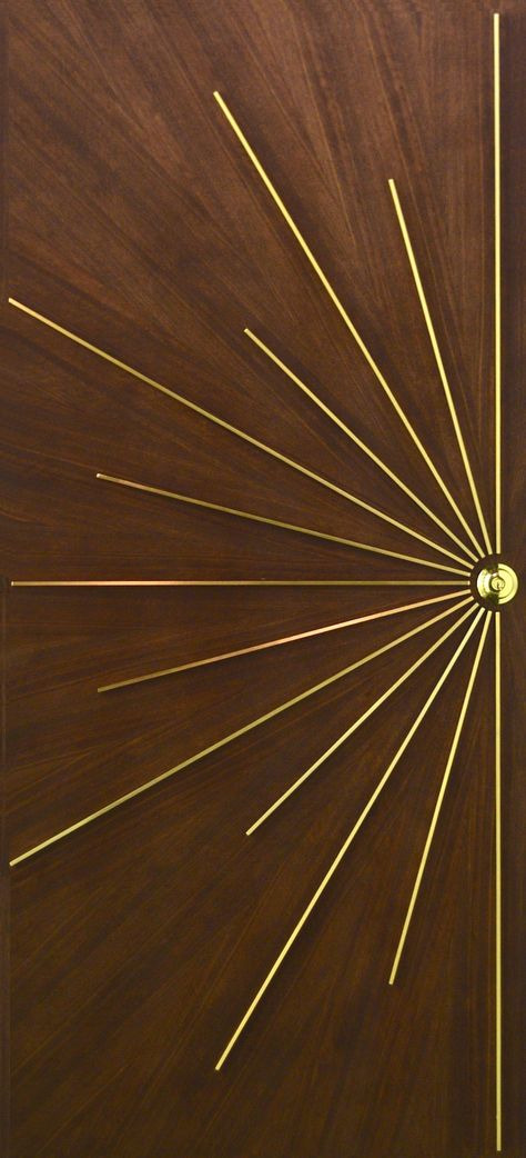 Mid century modern starburst door.  Available from History Never Repeats. Starburst Door, Door Handle Diy, Single Main Door Designs, Mid Century Modern Door, Restaurant Door, Berlin Architecture, Modern Sliding Barn Door, Le Corbusier Architecture, Door Handles Modern