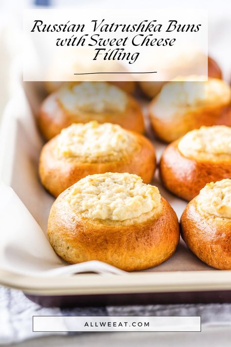 Russian Vatrushka Buns with Sweet Cheese Filling 🧀🍞  Indulge in these Vatrushka Buns, a delightful Russian Pastry with a creamy Sweet Cheese Filling. This Cheese Buns Recipe is an easy and delicious way to enjoy Cheese Filled Buns. Perfect as a treat or snack!  ✨ Save this Pin for a scrumptious cheese pastry recipe!  #VatrushkaBuns #CheeseBunsRecipe #RussianPastry #SweetCheeseBuns #CheeseFilledBuns #RussianBuns #CheesePastryRecipe #VatrushkaRecipe #EasyCheeseBuns #RussianCheesePastry Baked Cheese Buns, Vatrushka Buns, Russian Christmas Food, Vatrushka Recipe, Simple Dough Recipe, Cheese Buns Recipe, Russian Snacks, Russian Breakfast, Filled Buns