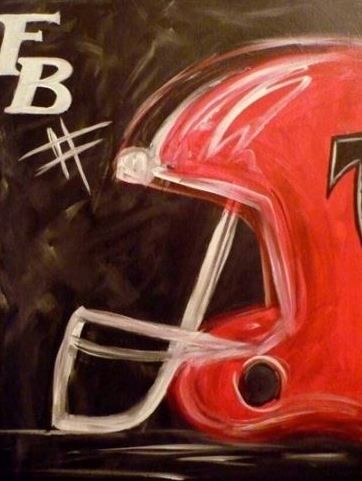 Football Painting Ideas, Football Painting, Football Paintings, Drawing Canvas, Sport Theme, Painting Ideas Easy, Sports Painting, Wine And Canvas, Wine Painting