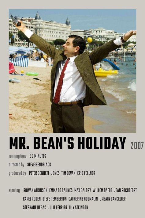 Mr Beans Holiday Poster, Mr Bean Movie Poster, Mr Bean Holiday Movie, Mr Bean Poster, Holiday Movie Poster, Mr Bean Movie, Divergent Poster, Movie Poster Room, Rowan Atkinson