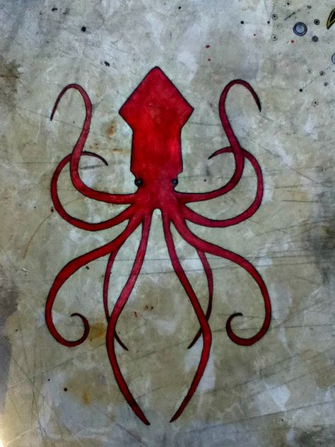 Cephalopod Art, Cherry Blossom Tree Tattoo, Squid Tattoo, Blossom Tree Tattoo, Octopus Tattoo Design, Giant Squid, New Tattoo Designs, Zodiac Tattoos, Mushroom Art