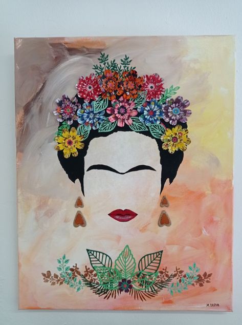 Frida Kahlo Acrylic Paintings, Frida Calo Art, Frida Kahlo Flowers, Couple Sweet, Modern Art Canvas Painting, Frida Art, Frida Kahlo Art, Paint And Sip, Mood Board