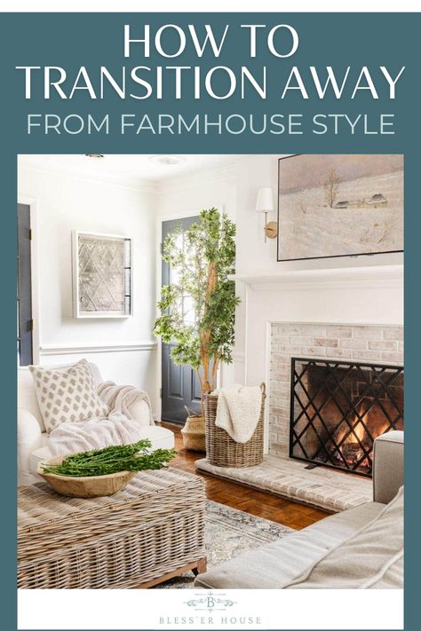 Getting Rid Of Farmhouse Decor, Updating Farmhouse Decor, Farmhouse To Transitional, Transition Room Ideas, Hgtv Living Room Ideas, How To Transition From Farmhouse To Modern, Is Farmhouse Going Out Of Style, Traditional And Farmhouse Decor Mixed, Transition From Farmhouse To Modern