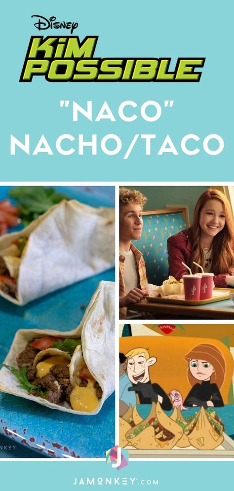 Kim Possible Naco (Nacho/Taco) Recipe just like Ron Stoppable eats at Bueno Nacho! #KimPossible Kim Possible Party Theme, Nickelodeon Food Recipes, Kim Possible Birthday Party, Kim Possible Birthday Party Ideas, Soft Shell Taco, Fantasy Recipes, Movie Foods, Geek Recipes, Movie Recipes